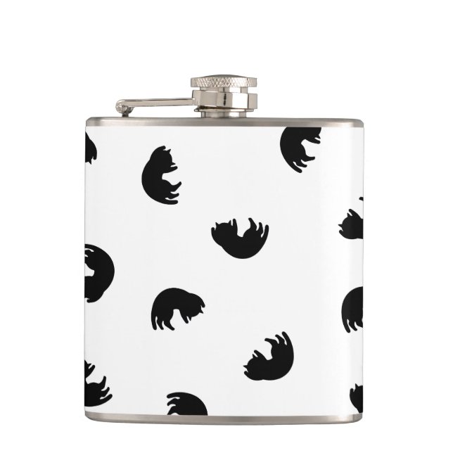 CUTE Cat Pattern Black and White Flask (Front)