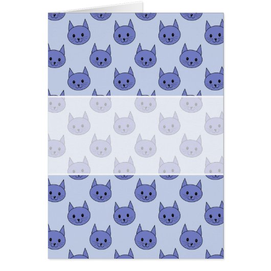 Cute cat pattern. Blue. Cards (Front)
