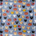 Cute Cat Pattern Blue Ceramic Tile<br><div class="desc">A cute pattern of little kitty cats on a blue background.  Original art by Nic Squirrell. Ideal for animal lovers.</div>