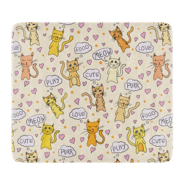 Cute Cat Pattern Cutting Board (Front)