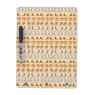 cute cat pattern design for cat lovers- Beige Dry Erase Board
