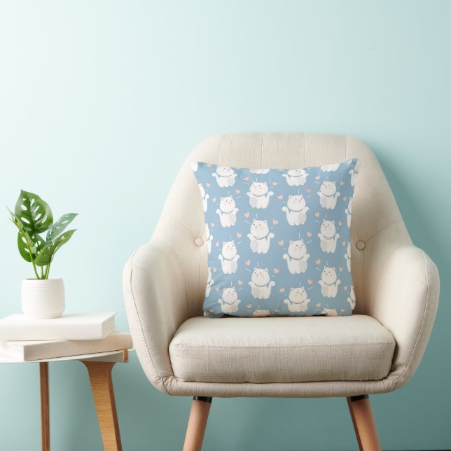 Cute cat pattern design throw pillow (Chair)