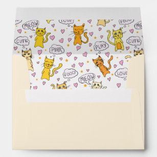 Cute Cat Pattern Envelope