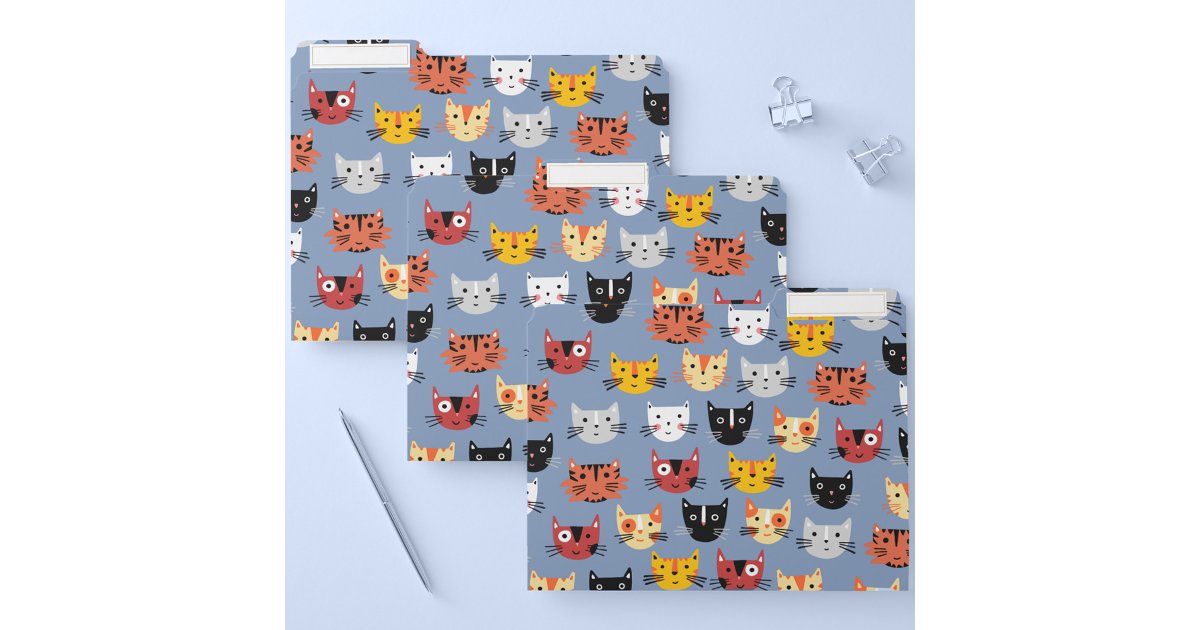 Cat File Floder Computer Cute Cat Pattern File Folder | Zazzle