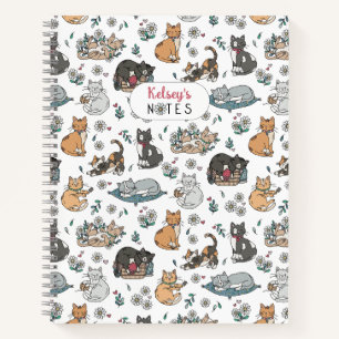 Cute Cat Pattern Girls School Notebook
