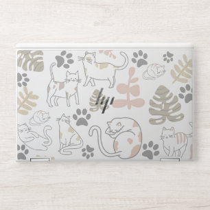 Cute Cat Pattern HP Laptop Skin