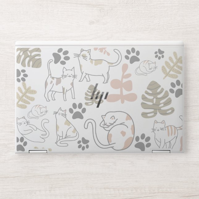 Cute Cat Pattern HP Laptop Skin (Front)