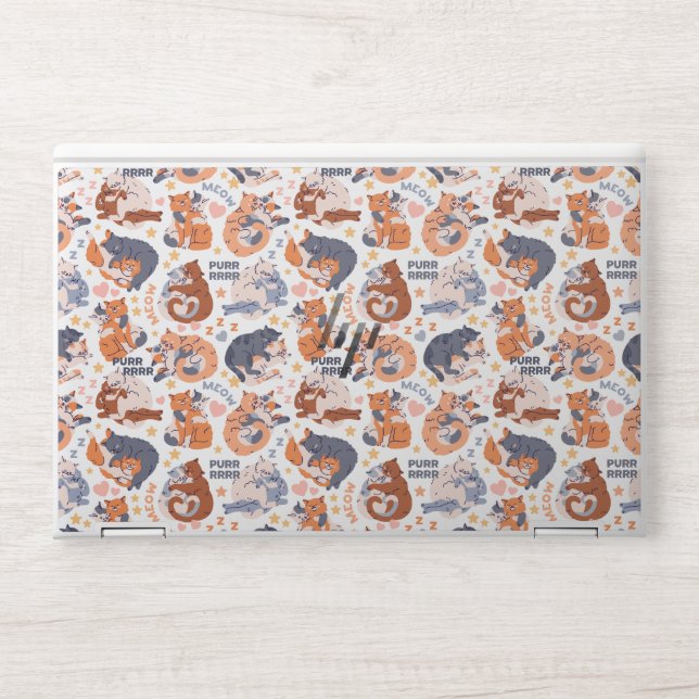 Cute Cat Pattern HP Laptop Skin (Front)
