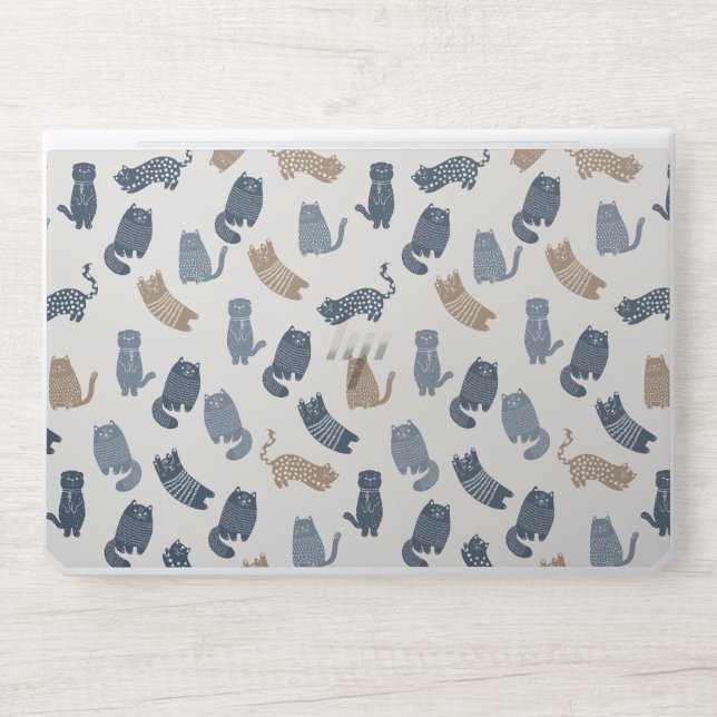 Cute Cat Pattern HP Laptop Skin – Protective Vinyl (Front)