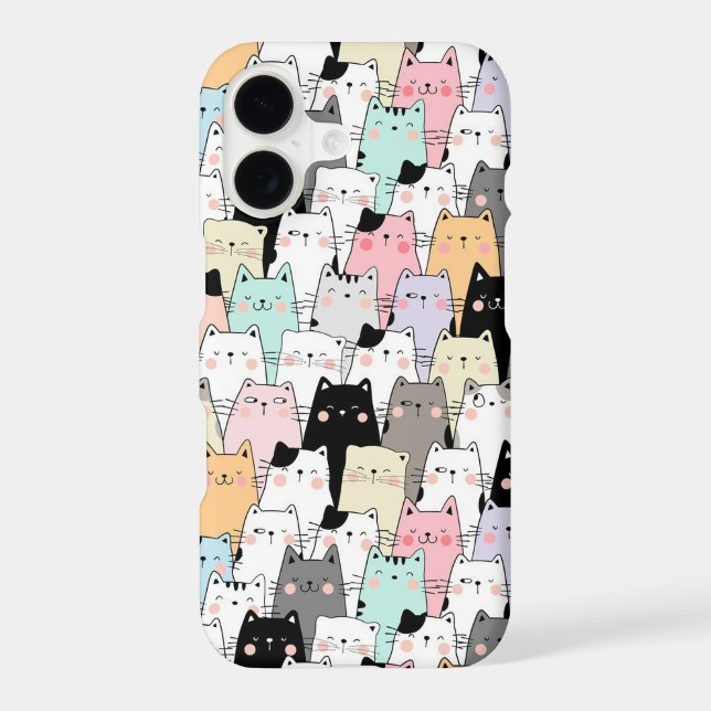Cute Cat Pattern Iphone Case (Back)