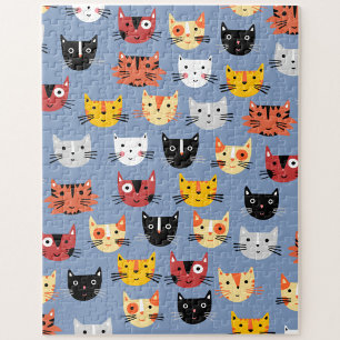 Cute Cat Pattern Jigsaw Puzzle