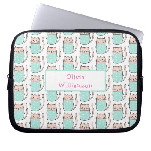 Cute Cat Pattern  Laptop Sleeve