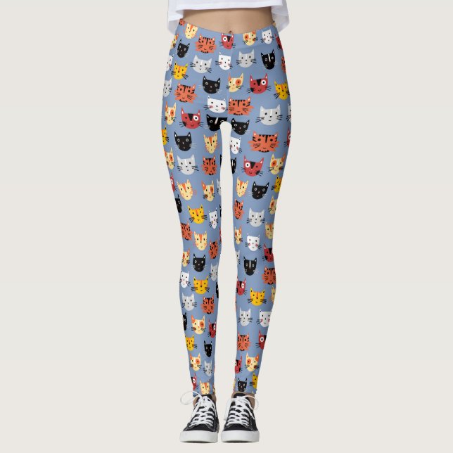 Cute Cat Pattern Leggings (Front)