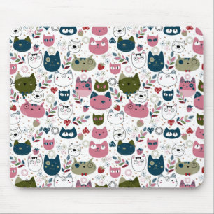 Cute Cat Pattern Mouse Pad