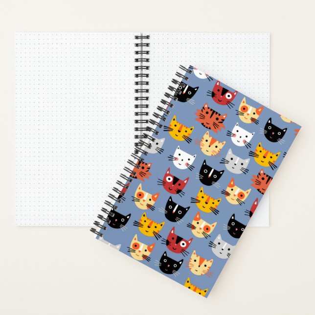 Cute Cat Pattern Notebook (Inside)