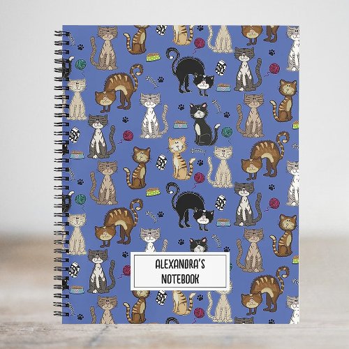 Cute Cat Pattern Personalized  Notebook