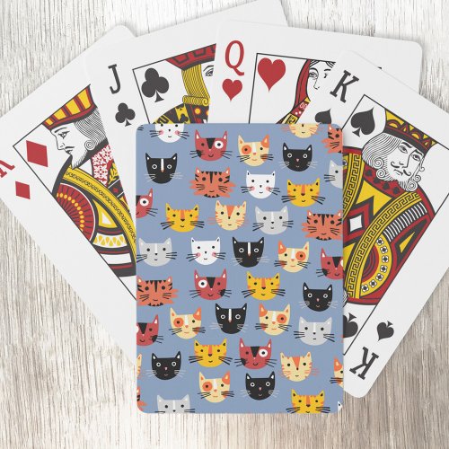 Cute Cat Pattern Poker Cards