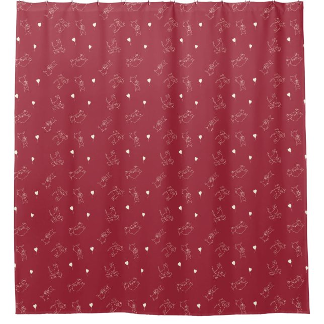 Cute Cat Pattern Shower Curtain (Front)