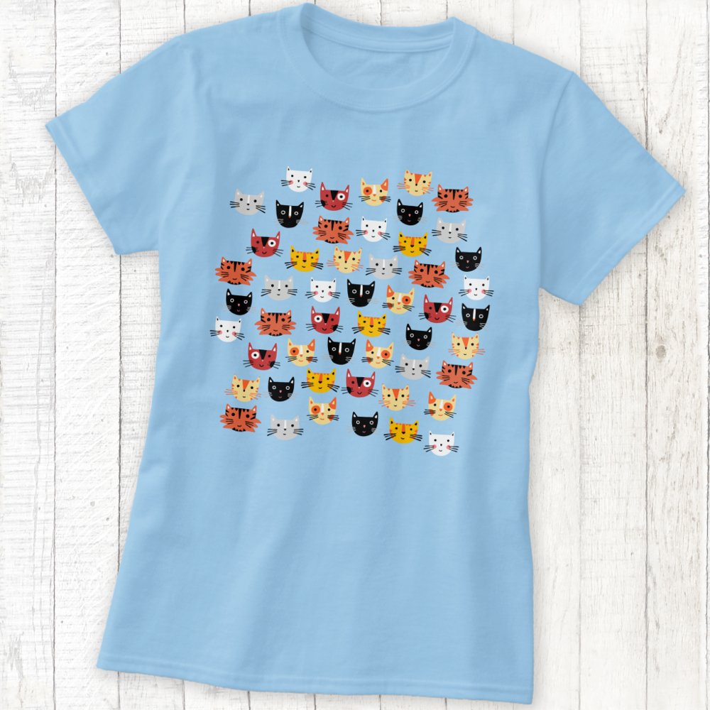 Discover Cute Cat Pattern Personalized T-Shirt