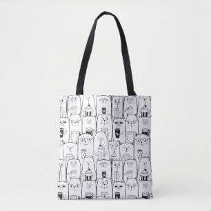Cute Cat Pattern Tote Bag