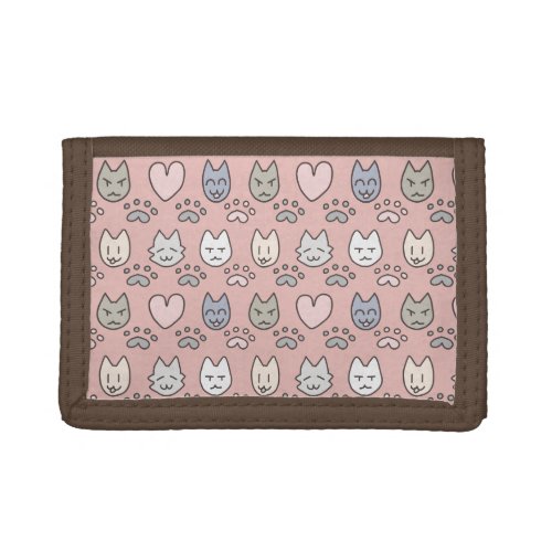 Cute Cat Pattern Trifold Wallet