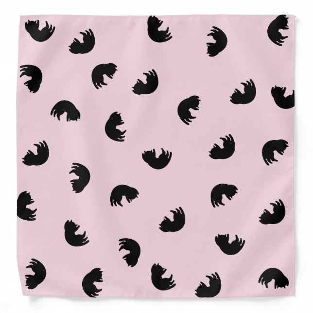CUTE Cat Pattern w Changeable Background Color Bandana (Front)