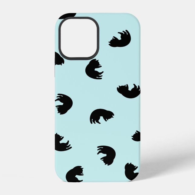 CUTE Cat Pattern w Changeable Background Color Iphone Case (Back)