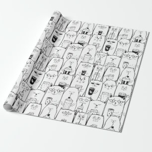 Cute Cat Pattern Wrapping Paper