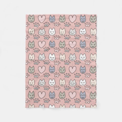 Cute Cat Pattren Fleece Blanket