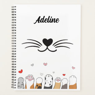 Cute cat paw girly planner