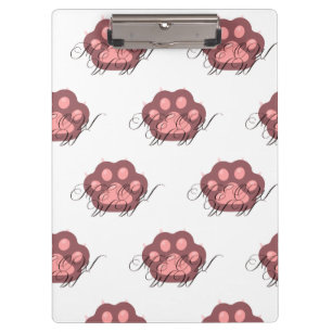  Cute Cat Paw "MEOW" Calligraphy – Adorable Kitty  Clipboard