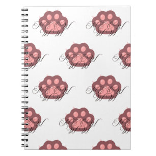 Cute Cat Paw "MEOW" Calligraphy – Adorable Kitty Notebook