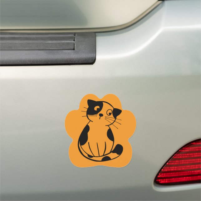 Cute Cat Paw Print Shape Car Magnet Design (In Situ)