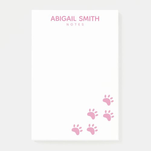 Cute Cat Paw Prints _ Personalized  Post_it Notes
