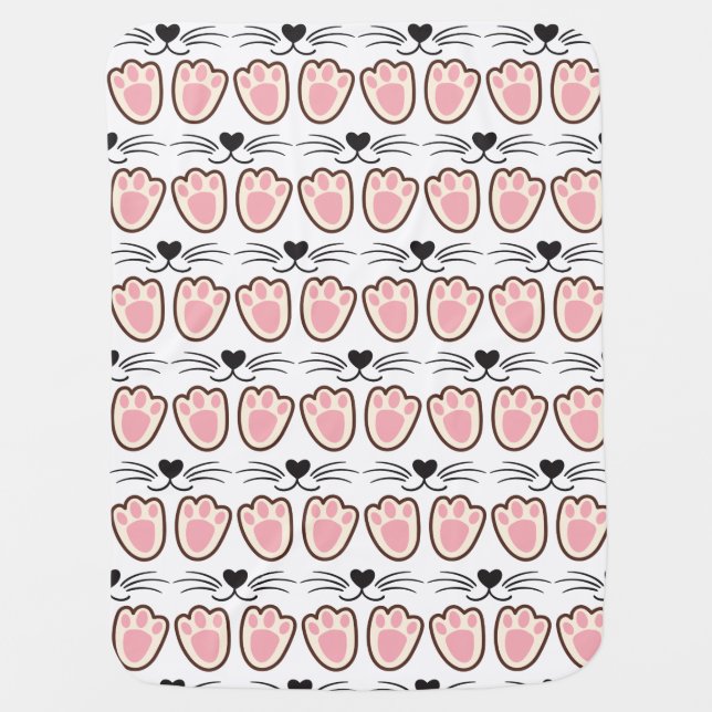 Cute cat paws baby blanket (Front)