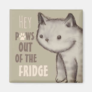 Cute Cat Paws Out of the Fridge Magnet