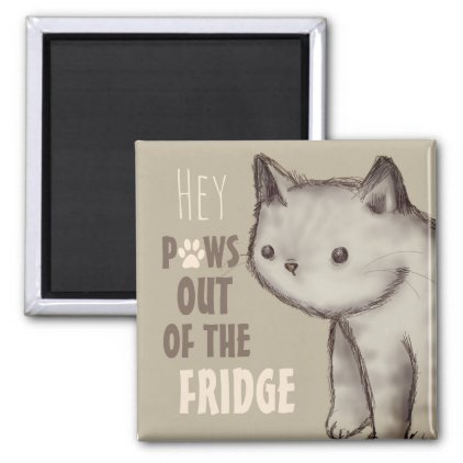 Cute Cat Paws Out of the Fridge Magnet