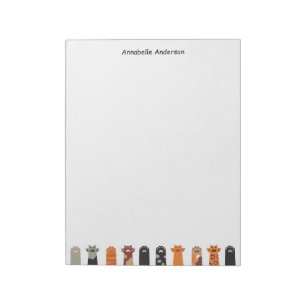 Cute Cat Paws Personalize Notepad