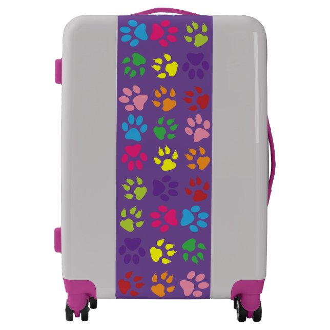 Cute Cat Paws Personalized Monogrammed Kids Luggage (Front)