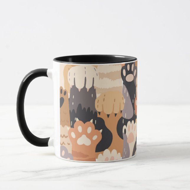 Cute Cat Paws – Two-Tone Coffee Mug (Left)