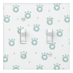 Cute Cat Paws with Hearts Nursery  Light Switch Cover