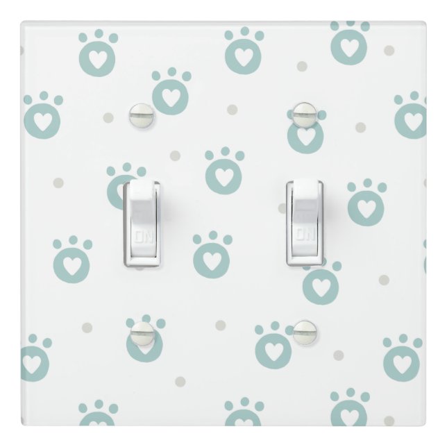 Cute Cat Paws with Hearts Nursery  Light Switch Cover (In Situ)