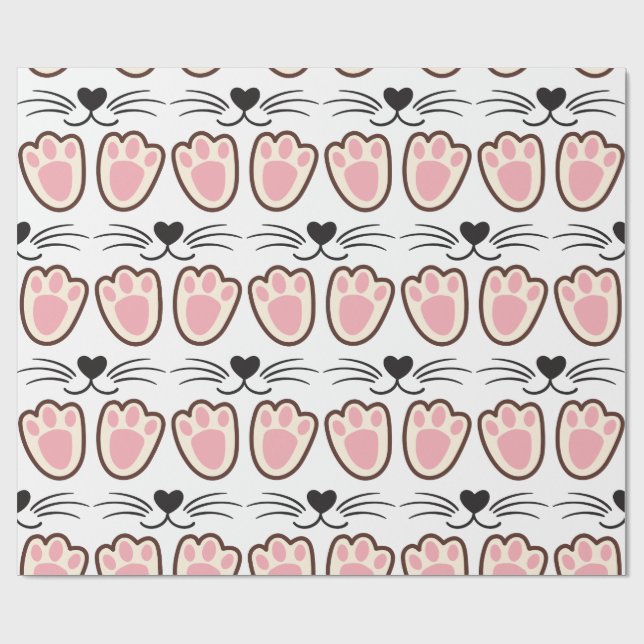Cute cat paws wrapping paper (Flat)