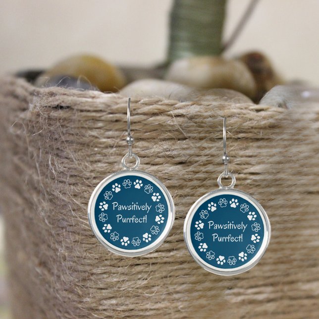 Cute Cat Pawsitively Purrfect Paw Prints Earrings (Creator Uploaded)