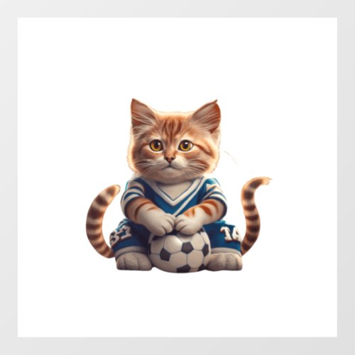 Cute Cat pay football   Wall Decal