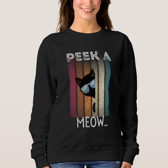 Cute Cat Peek A Meow Sweatshirt (Front)
