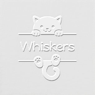 Cute Cat Peeking Custom Name Embosser