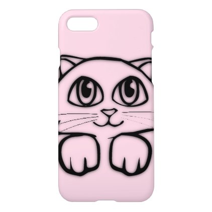 Cute Cat Peeking Pink iPhone 8/7 Case