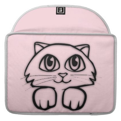 Cute Cat Peeking Pink MacBook Pro Sleeve