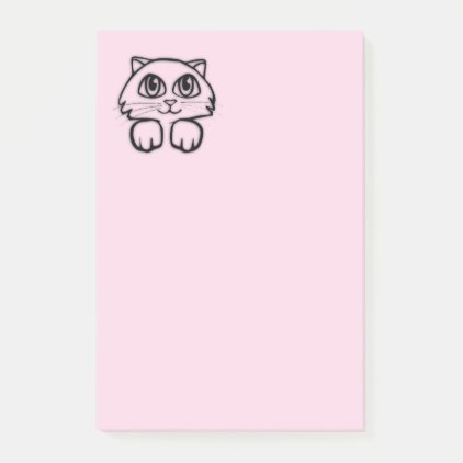 Cute Cat Peeking Pink Post-it Notes